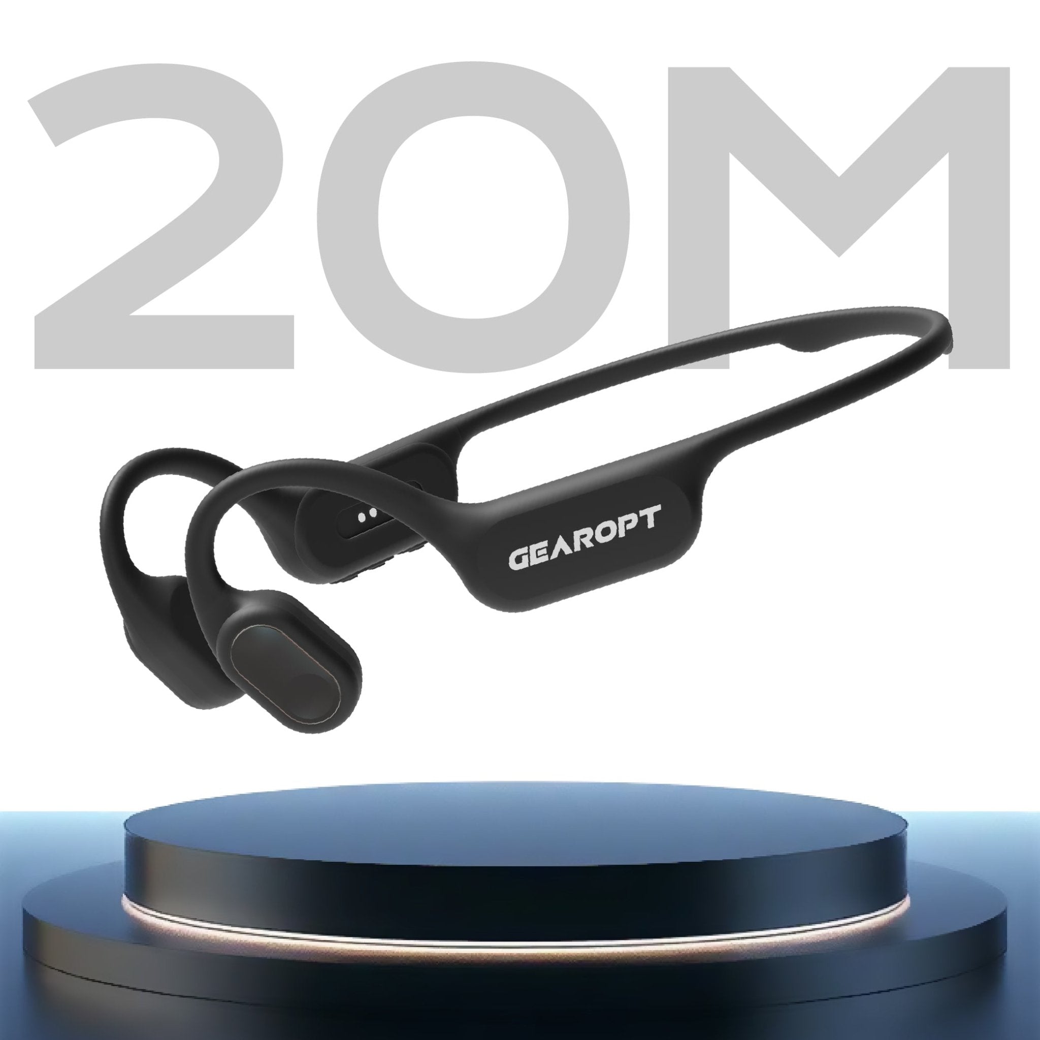 Gearopt Captain-IV Lite 20 Meters Dive Bone-Conduction Headphone Black