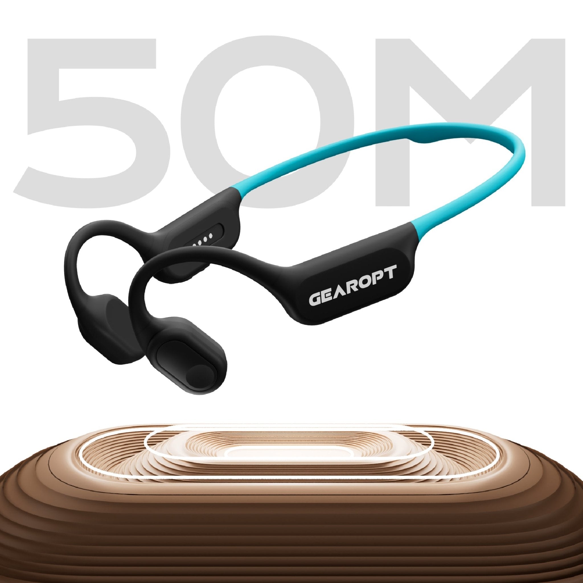 Gearopt Captain-IV Classic 50 Meters Dive Bone-Conduction Headphone Ocean Blue