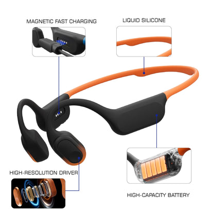 Gearopt Captain-IV Classic 50 Meters Dive Bone-Conduction Headphone Orange