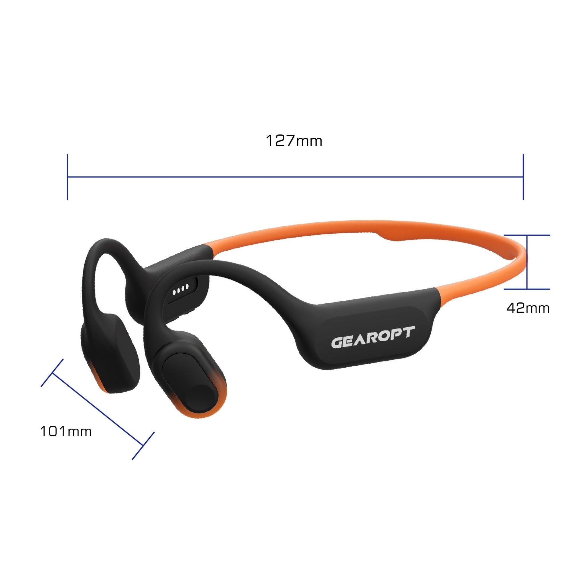Gearopt Captain-IV Classic 50 Meters Dive Bone-Conduction Headphone Orange