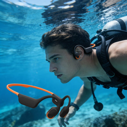 Gearopt Captain-IV Classic 50 Meters Dive Bone-Conduction Headphone Orange