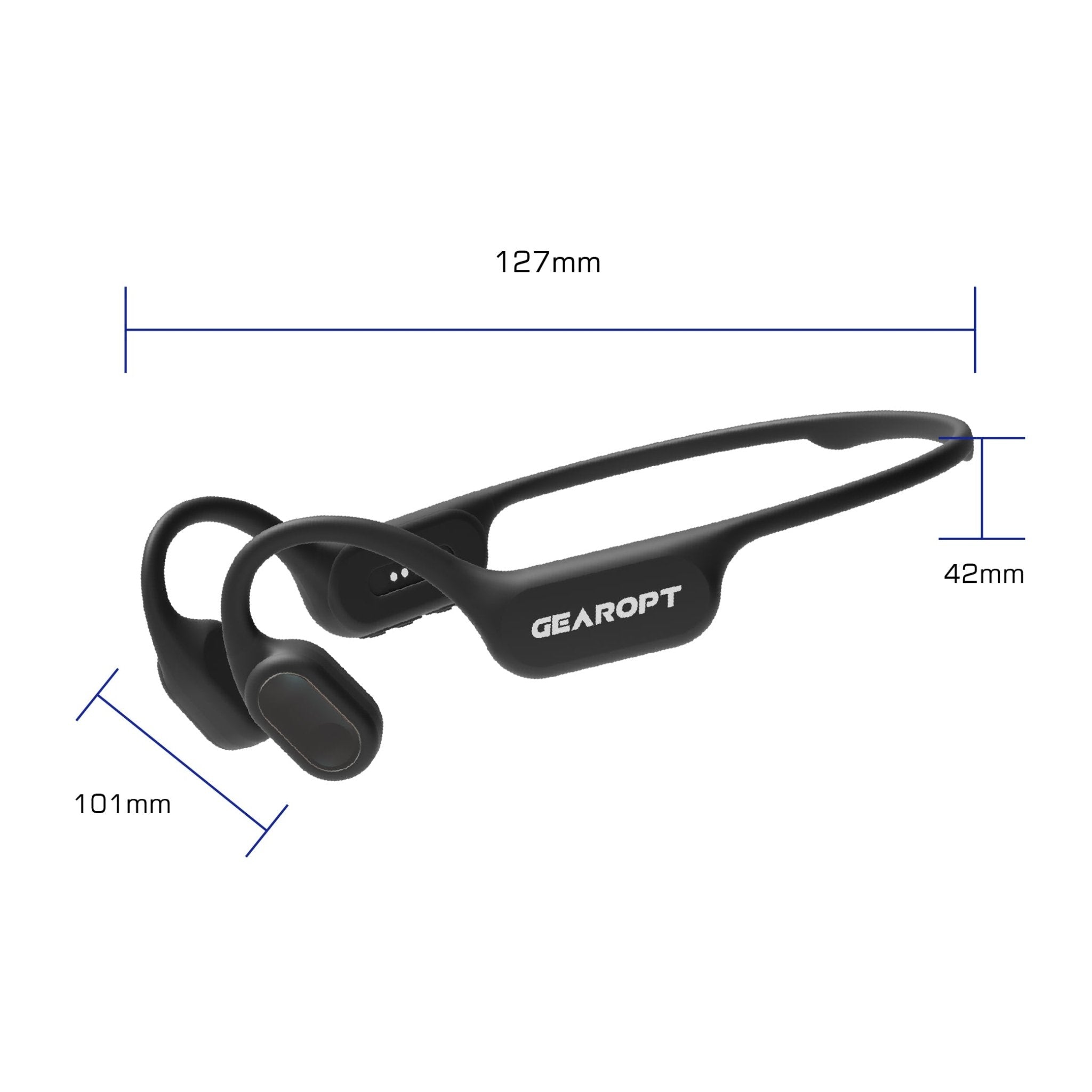 Gearopt Captain-IV Lite 20 Meters Dive Bone-Conduction Headphone Black