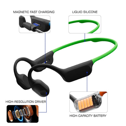 Gearopt Captain-IV Lite 20 Meters Dive Bone-Conduction Headphone Green
