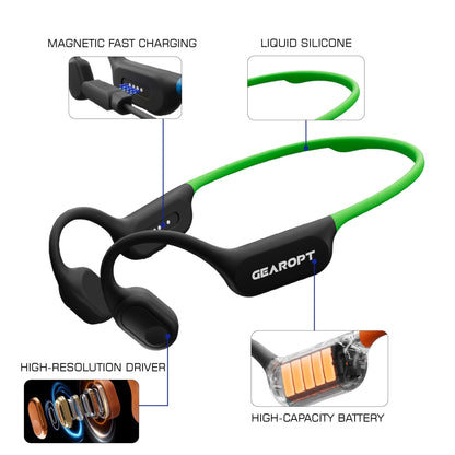 Gearopt Captain-IV Lite 20 Meters Dive Bone-Conduction Headphone Green
