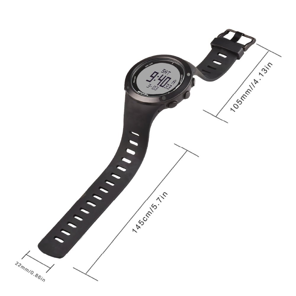 Gearopt Pilot-IV Classic Freediving Watch With Usb Cable Black