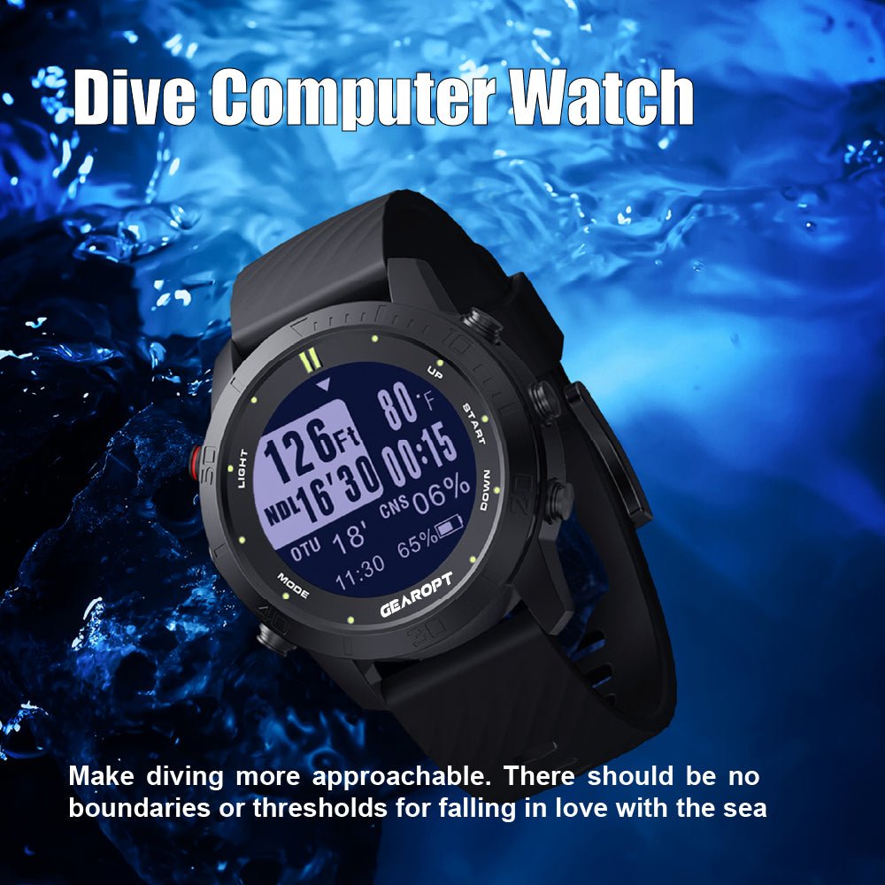Gearopt Pilot-IV Pro Diving Computer With Usb Cable Black