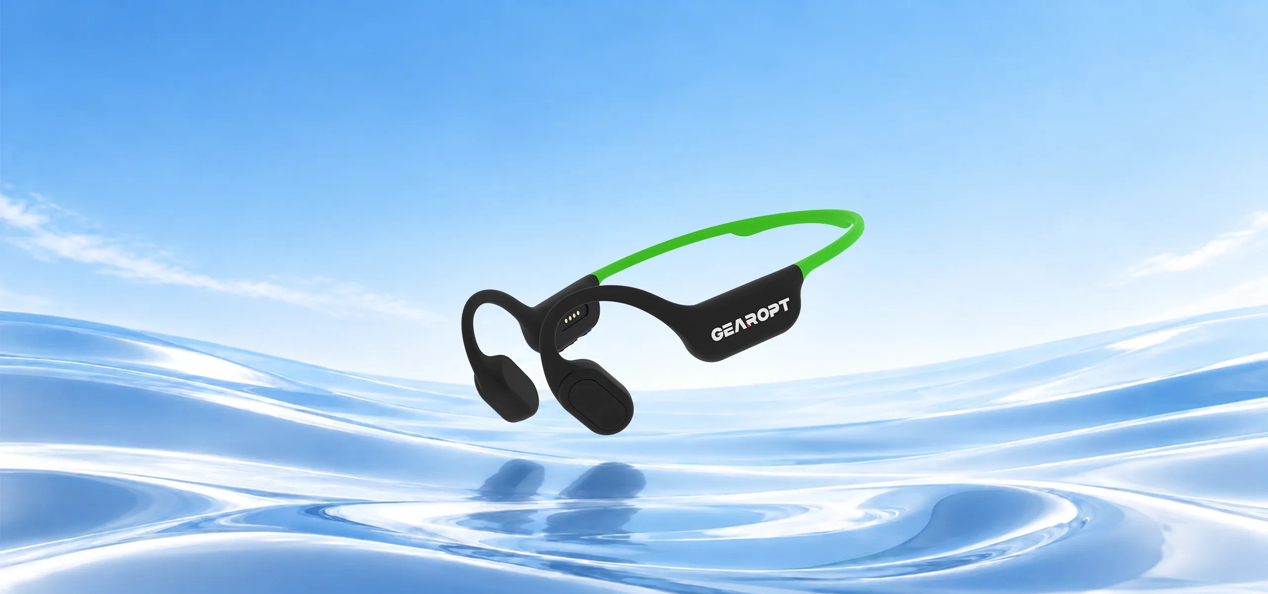 GWS bone conduction headphones above water