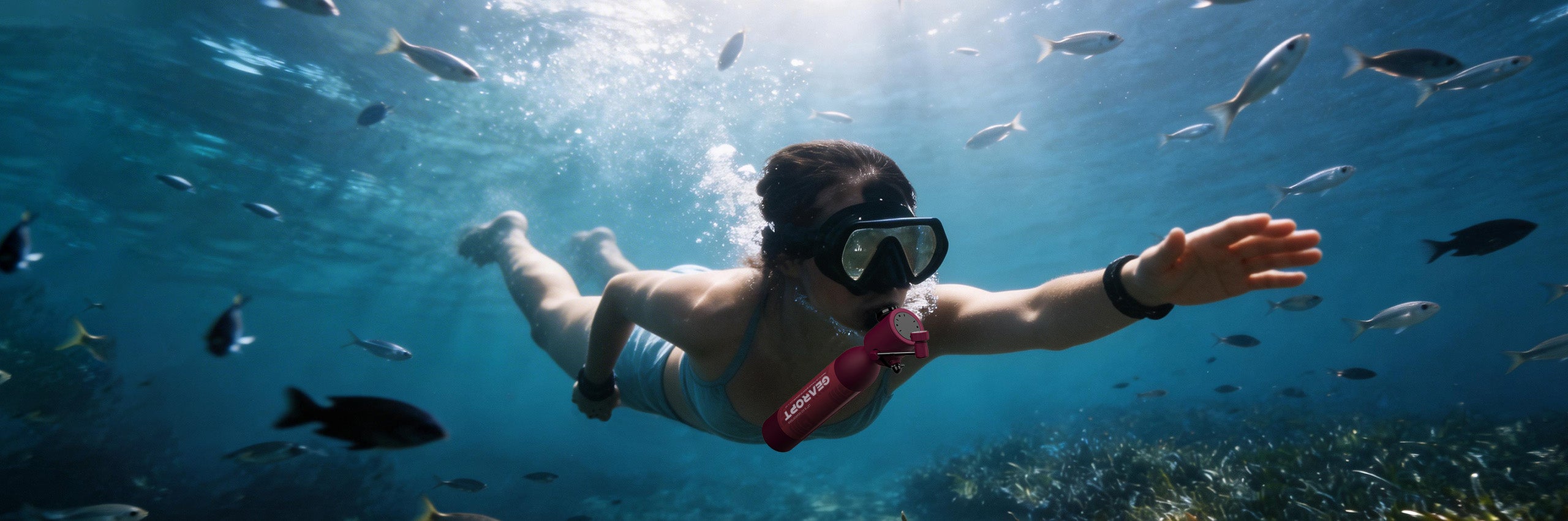 GEAROPT Mini Scuba Tank underwater